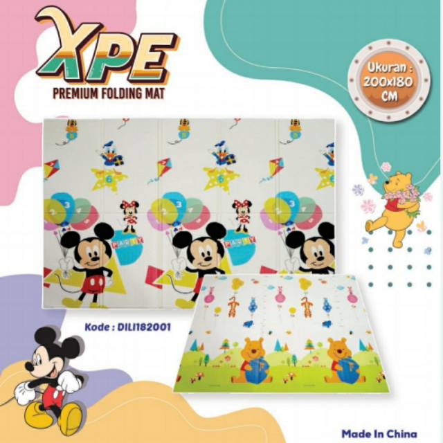 Evamatic Matras Lipat Playmat bolak balik motif disney