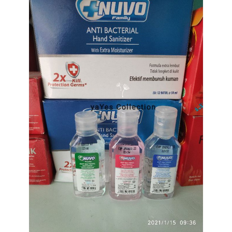 Nuvo hand sanitizer 50 ml cuci tangan tanpa bilas antiseptik bunuh kuman handsanitizer