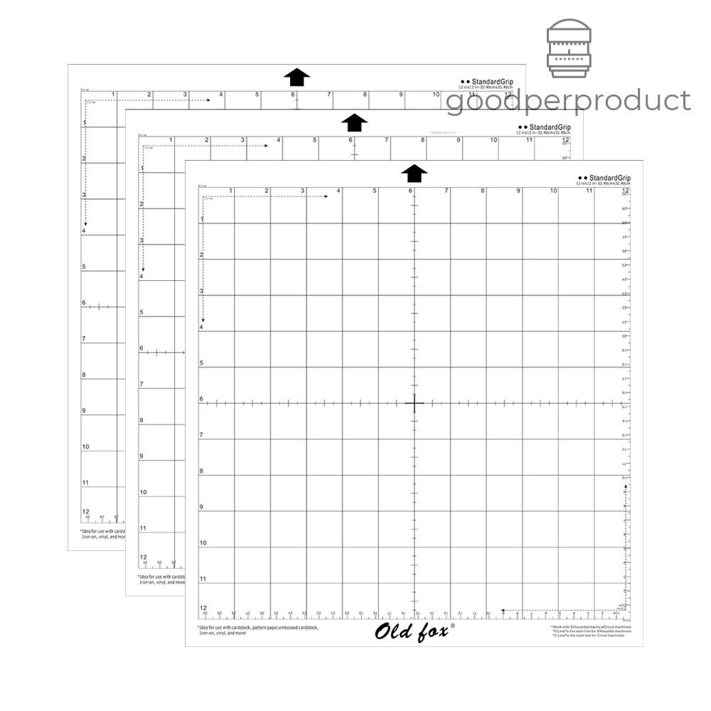 3pcs Cutting Mat Warna Transparan Dengan Grid Ukur Ukuran 12x12 Inch Untuk Siluet Cameo Plotter Machine