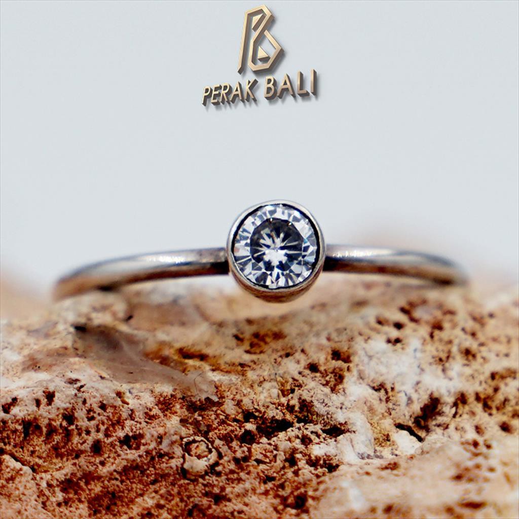 Cincin Cewek Silver 925 Cincin Perak Asli Bali Mini Cute Putih
