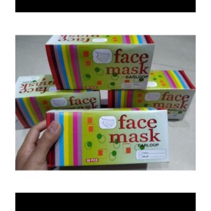 Masker 2ply polos warna hijab