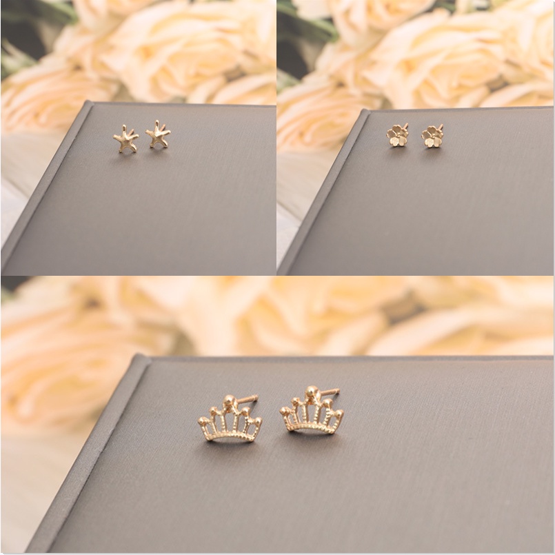 South Korea's New S925 Silver Needle Simple Mini Exquisite Earrings Female INS Trend Sweet and Lovely Temperament Creative Dangler Accessories Jewelry