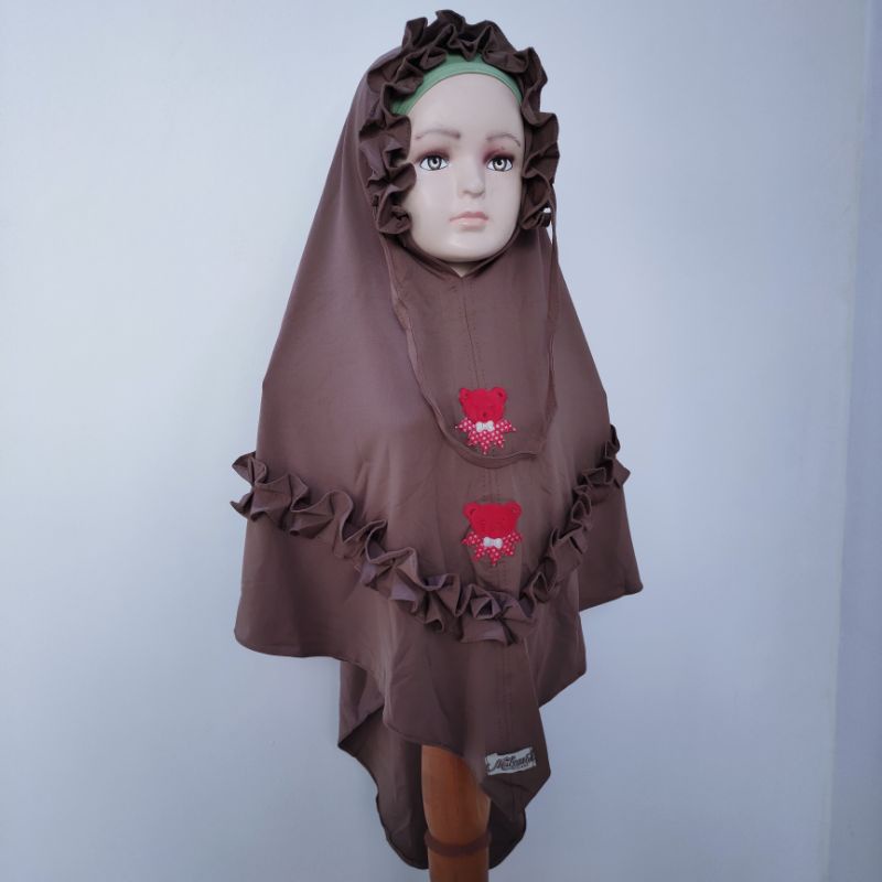 Jilbab Anak 4 5 6 7 8 9 tahun hijab rempel ruffle non pet bahan jersey instan boneka ( jilbab boneka Repo )