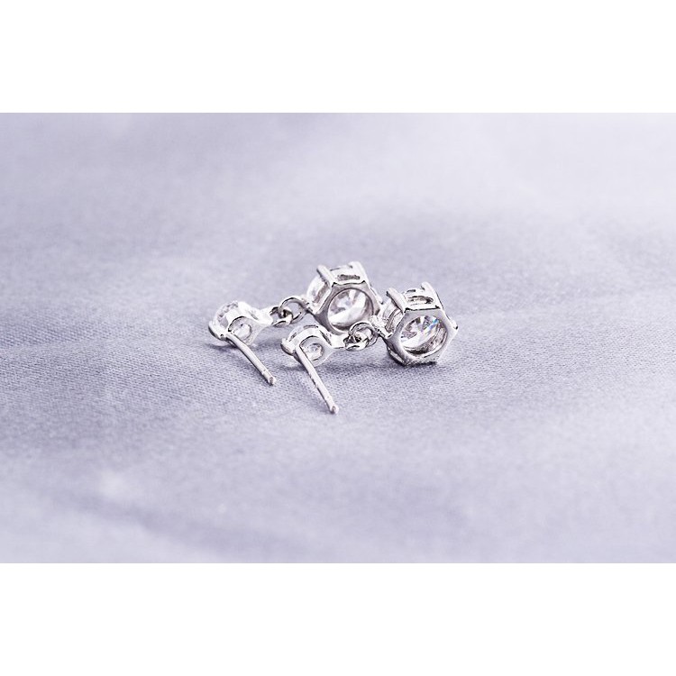 Anting-Anting Perak S925 Perak Perempuan Korea Anting Kembar Lucu Pengiriman S925 Perhiasan Perak Anting-Anting Berlian Kecil ai2-3890-7