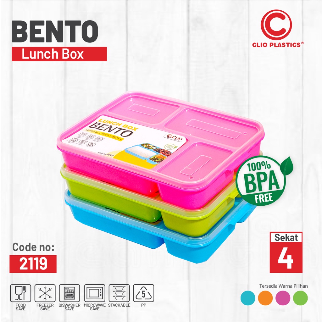 Tempat Makan Lunchbox Kotak Bekal Makanan Sekat 6 Bento Plastik