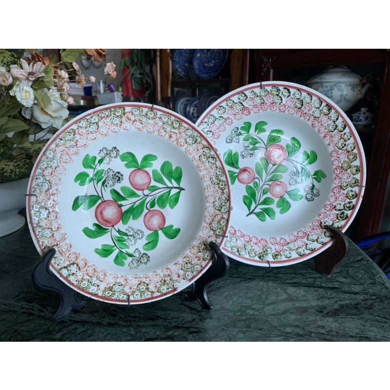 Set Piring Eropa bunga keramik jadul