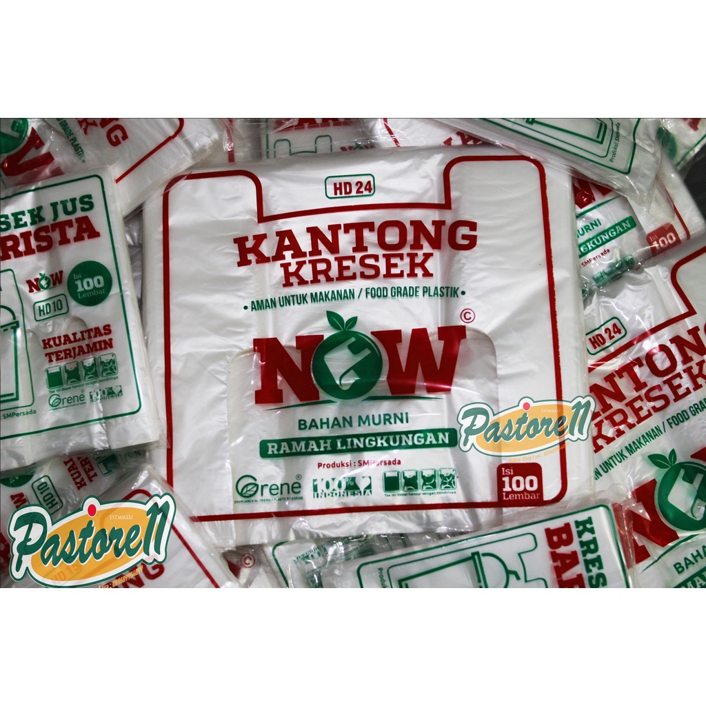Kantong kresek 24 NOW foodgrade isi 100 lembar | Kresek Bening