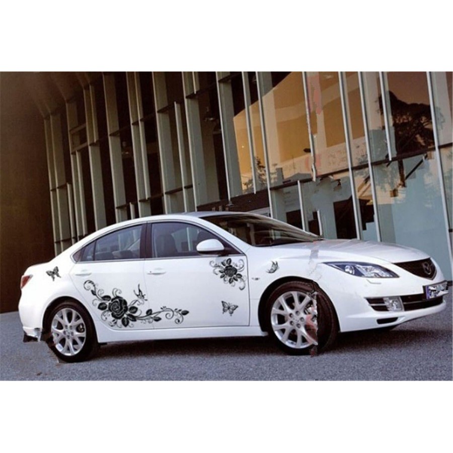 Stiker Mobil Sedan Stiker Cutting Flower & Waterfly Stiker Mobil Sedan Vios Corolla Camry Civic