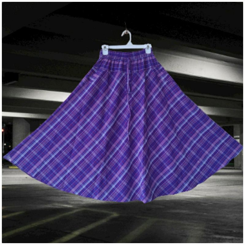 ROK PAYUNG KOTAK/MAXI SKIRT/ROK PAYUNG PANJANG/KLOK LEBAR-LILAC ktn
