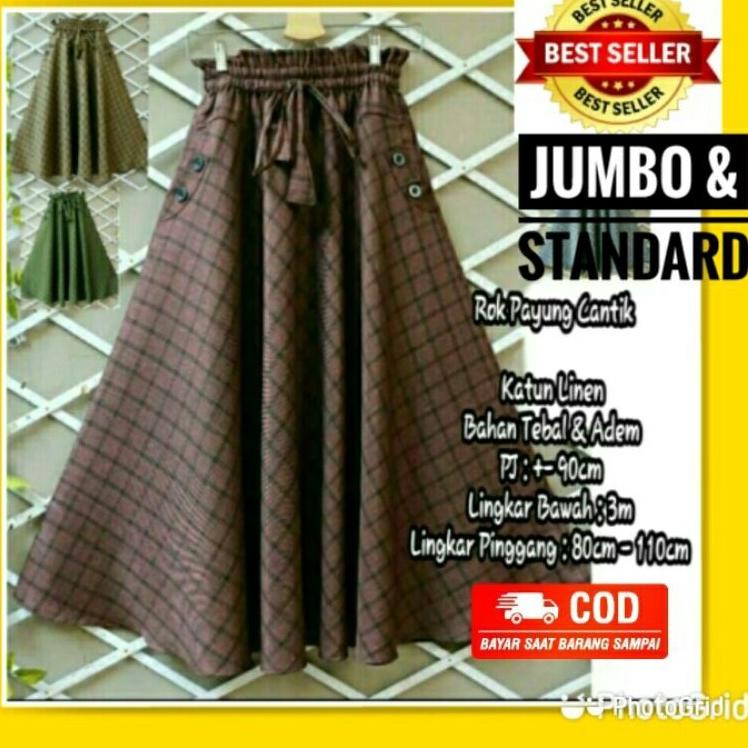 Termurah ROK PAYUNG KOTAK/MAXI SKIRT/ROK PAYUNG PANJANG/KLOK LEBAR