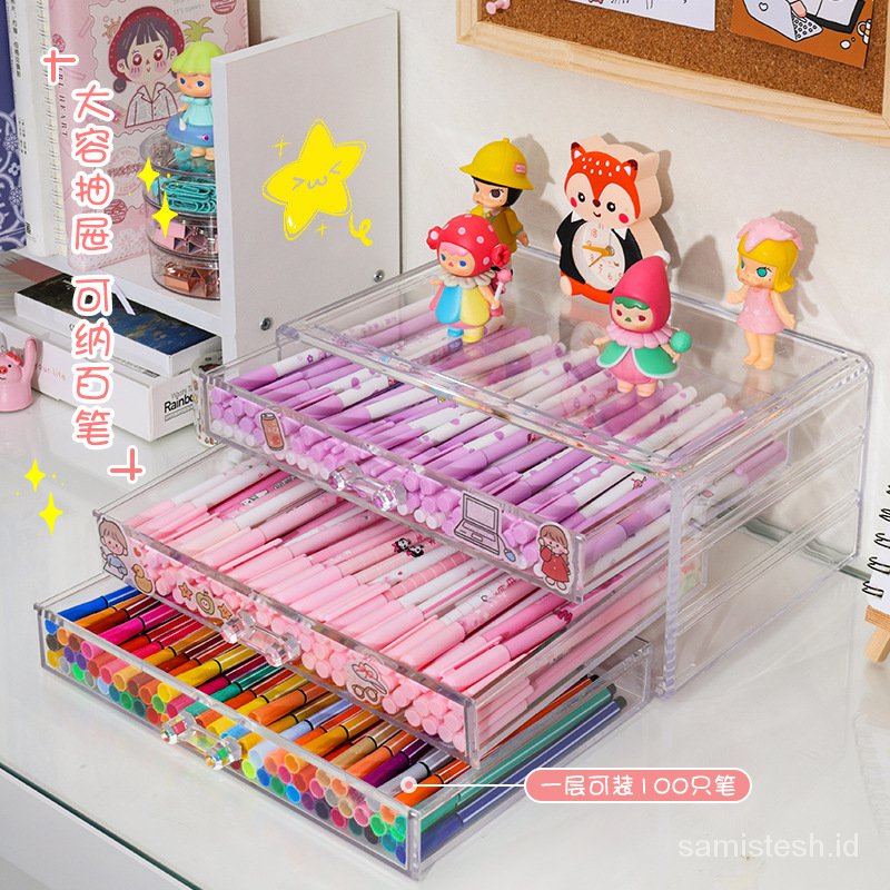 

Pen FemaleinsCreative Fashion Cute Multi-Functional Student Desktop Office School Supplies Storage B