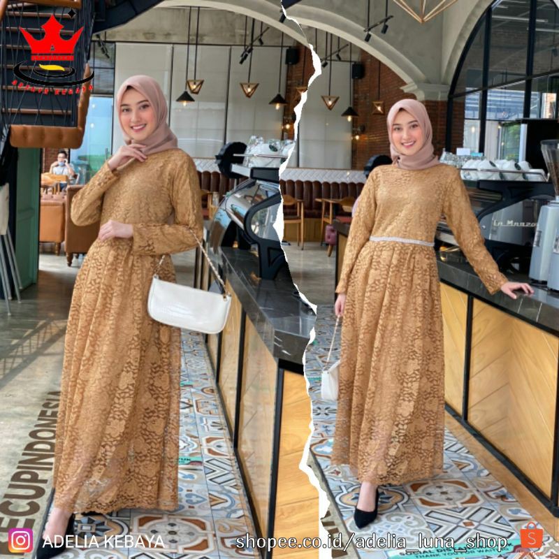 PB&gt; GAMIS KEBAYA ANGGUN / KEBAYA BRUKAT / BAJU GAMIS MODERN / BAJU GAMIS LIS PINGGANG / KEBAYA PESTA