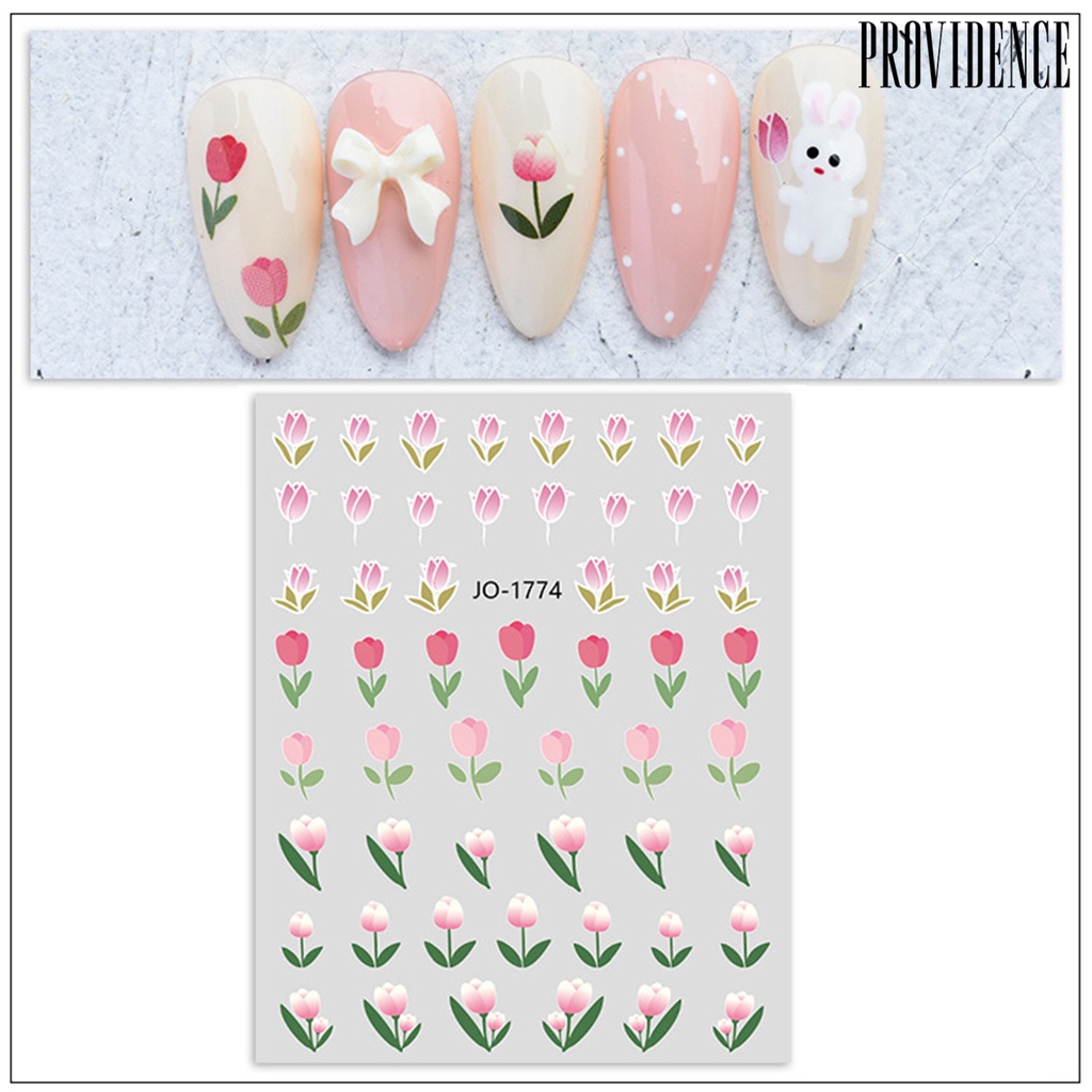 Stiker Kuku Motif Bunga Dengan Perekat Untuk Nail Art