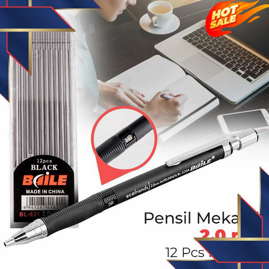 

SPECIAL PROMO APEN Pensil Mekanik 2B Isi 12pcs Mechanical Pencil 2mm BL621