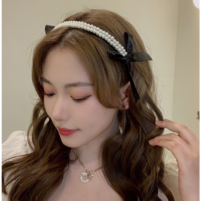 Bando Korea Bando Wanita Premium Bando Bandana Pita Mutiara Fleuret