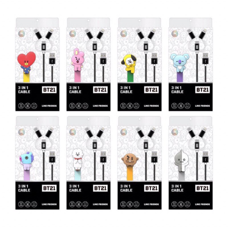 BTS / BT21 - 3in1 Cable