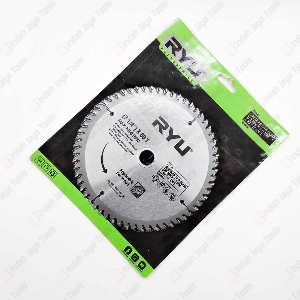 RYU 7 X 60T Circular Saw Blade - Mata Pisau Potong Gergaji Kayu Wood