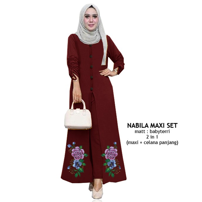 CGF 83155-8720 NABILA MAXI SET Baju Maxi Wanita,Setelan Muslimah Model Terbaru,Termurah dan Terlaris