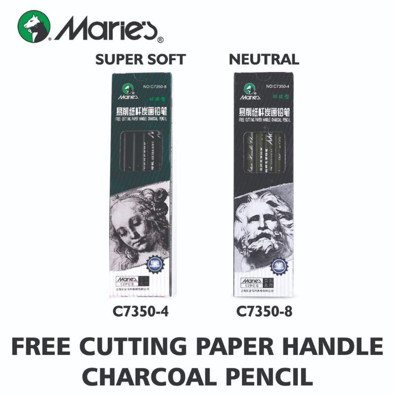 

PENSIL MARIES CHARCOAL PENCIL C7350 (SOFT / NEUTRAL / SUPER SOFT)