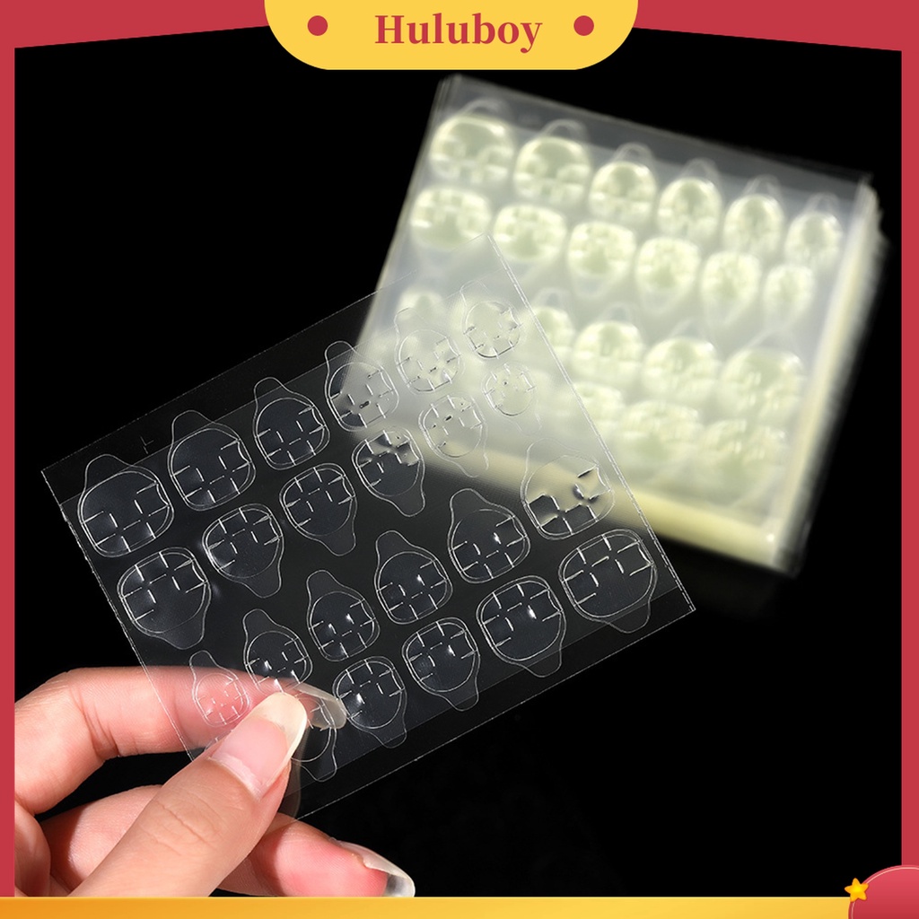 Huluboy Huluboy♡ 240pcs / Set Stiker Lem Gel Jelly Dua Sisi Ultra Tipis Untuk Kuku Palsu Wanita