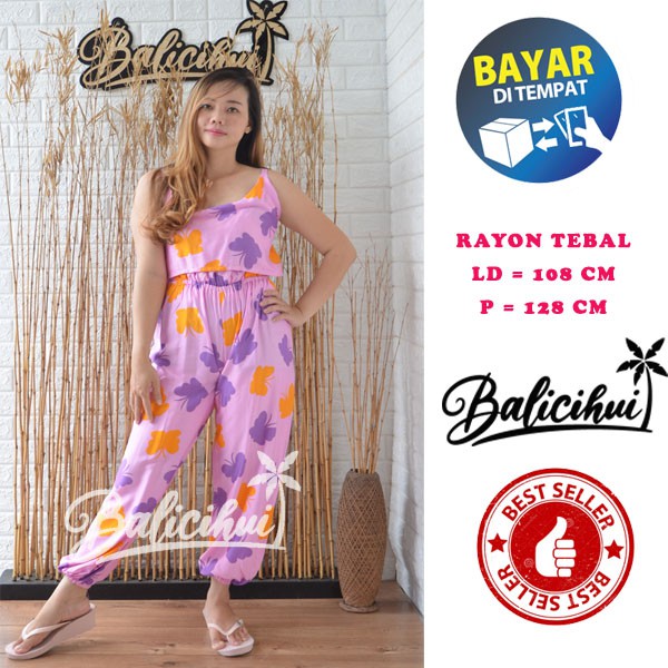 Balicihui jamsuit Kipir Bali Jumpsuit Etnik Jamsuit Wanita Jumpsuit Panjang Nyaman Trendy