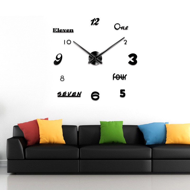 JOS0067 Jam Dinding DIY 3D Diameter 40cm Dekorasi Rumah Ruangan Kantor DIY Wall Clock