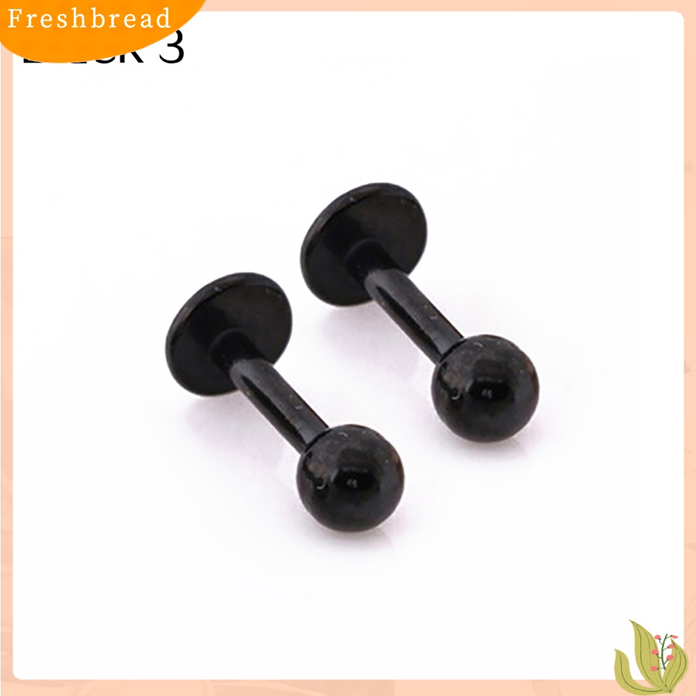 ? Fresh ? 2Pcs Anting Tusuk Bahan Titanium Stainless Steel Gaya Hipster untuk Hadiah Wanita