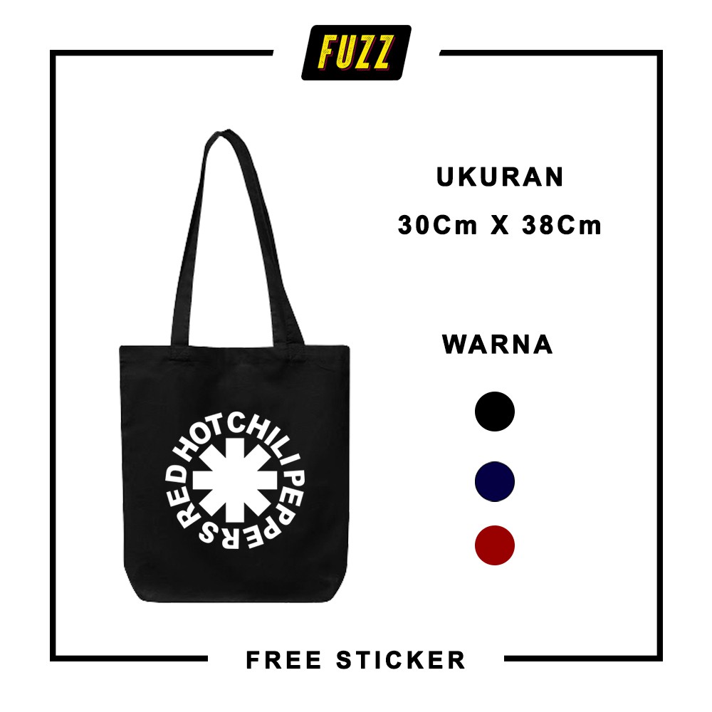 TOTEBAG BAND RED HOT CHILLI PEPPERS / TOTE BAG DISTRO MUSIK RHCP / TAS JINJING CHILI PEPERS MURAH