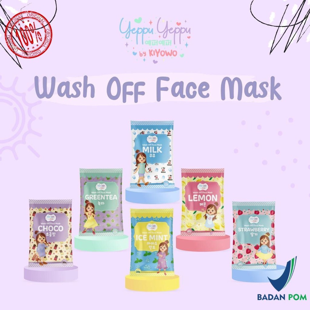 Yeppu Yeppu by Kiyowo Masker 20 gr yeppuyeppu masker BPOM Approve Mask wash off