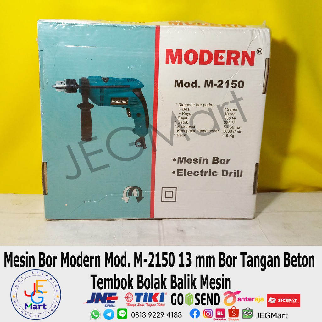 Mesin Bor Modern Mod. M-2150 13mm Bor Tangan Beton  Tembok Bolak Balik
