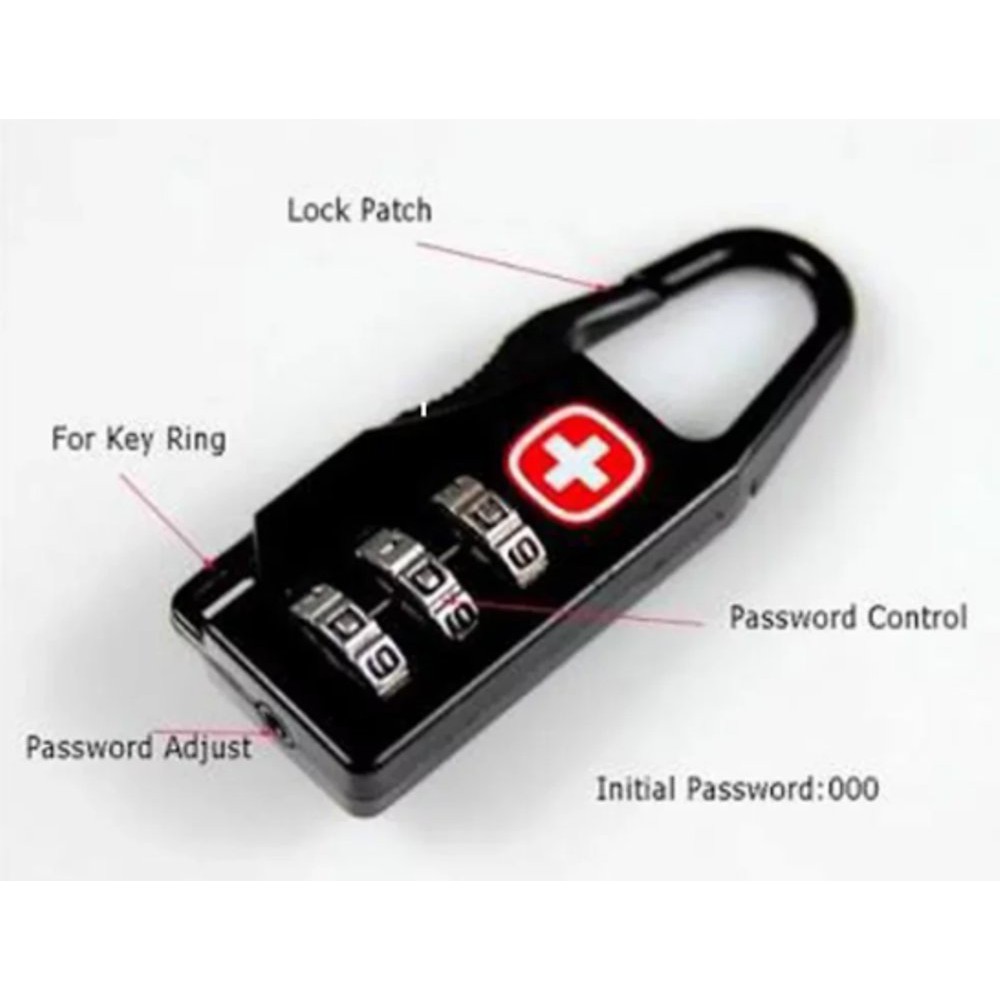 Gembok Swiss Password Code Lock Koper Kode Kombinasi Angka Travel Bag