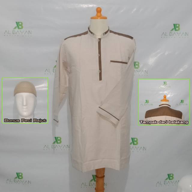 Gamis Pakistan Kombinasi (Bonus Peci Rajut)