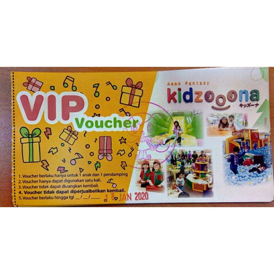 voucher kidzoona (12 lembar)