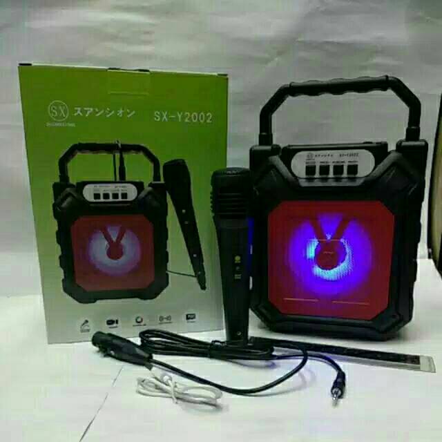 SPEAKER BLUETOOTH SX Y2002 BONUS MIC/SALON AKTIF WIRELESS MP3 KARAOKE USB SPEAKER  PORTABLE