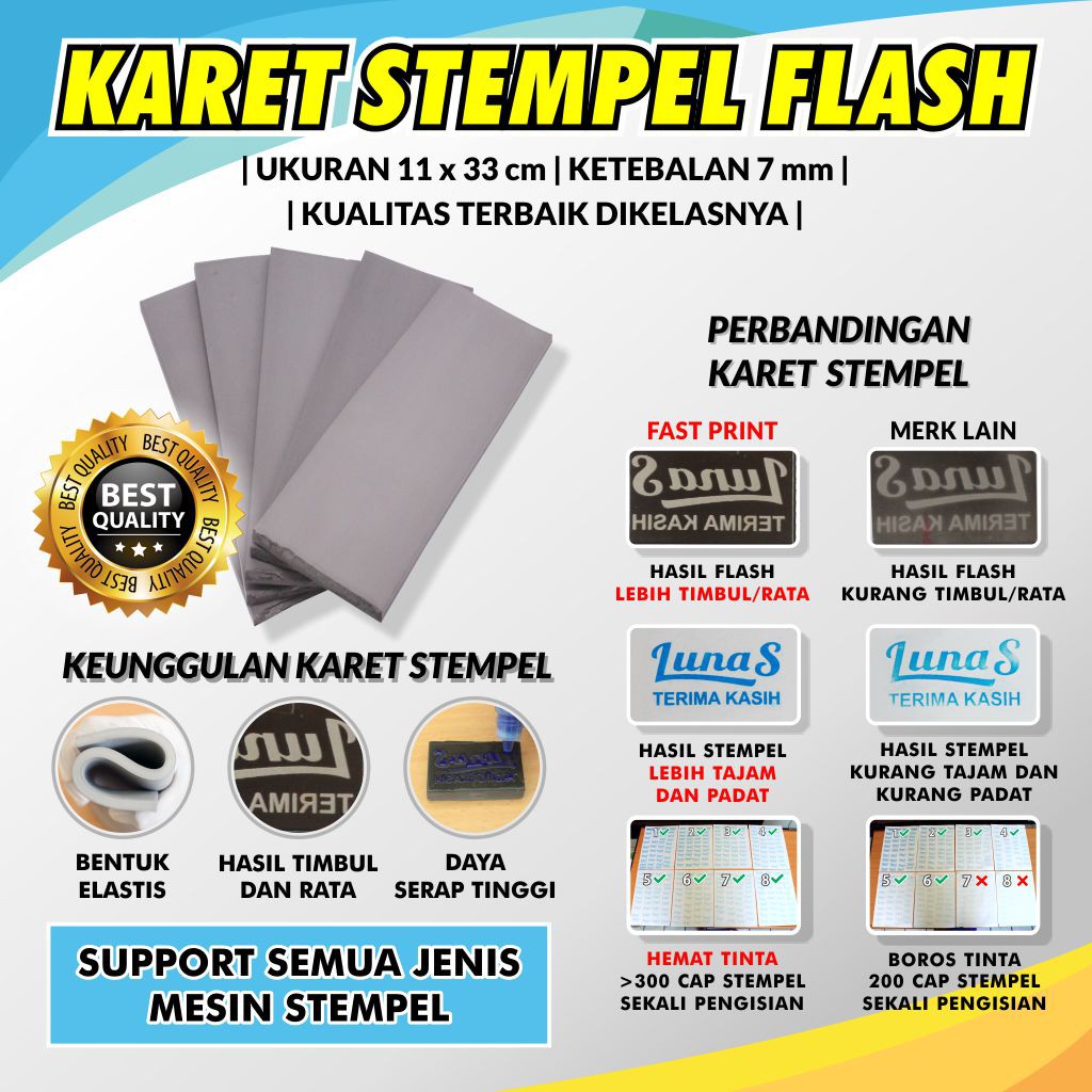 Karet Busa Spon Stempel Flash Kilat Warna X Cm Shopee Indonesia