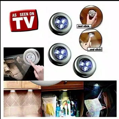 Lampu Tempel Sentuh LED Stick n Click Lamp Emergency Lampu 3 Led / Lampu Touch Tempel LED