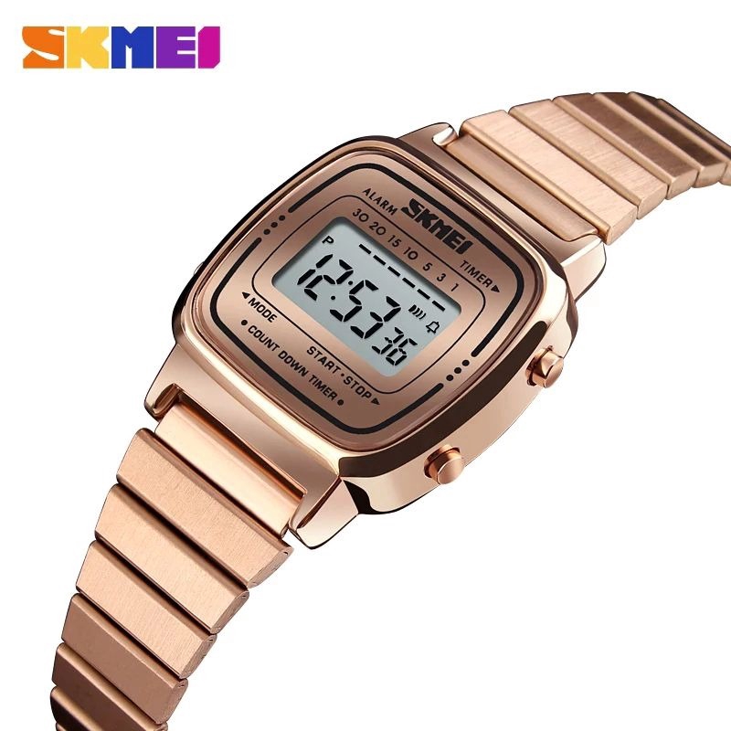 SKMEI 1252 Jam Tangan Wanita Digital Stainless Steel WK-SBY