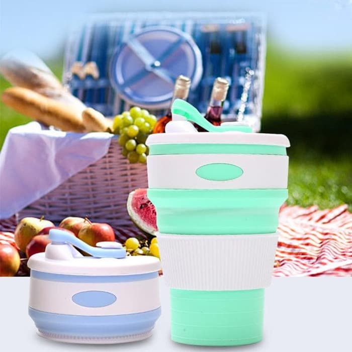 CINSTORE GELAS LIPAT MULTIFUNGSI SILIKON / TRAVEL / PORTABLE/ COLLAPSIBLE CUP