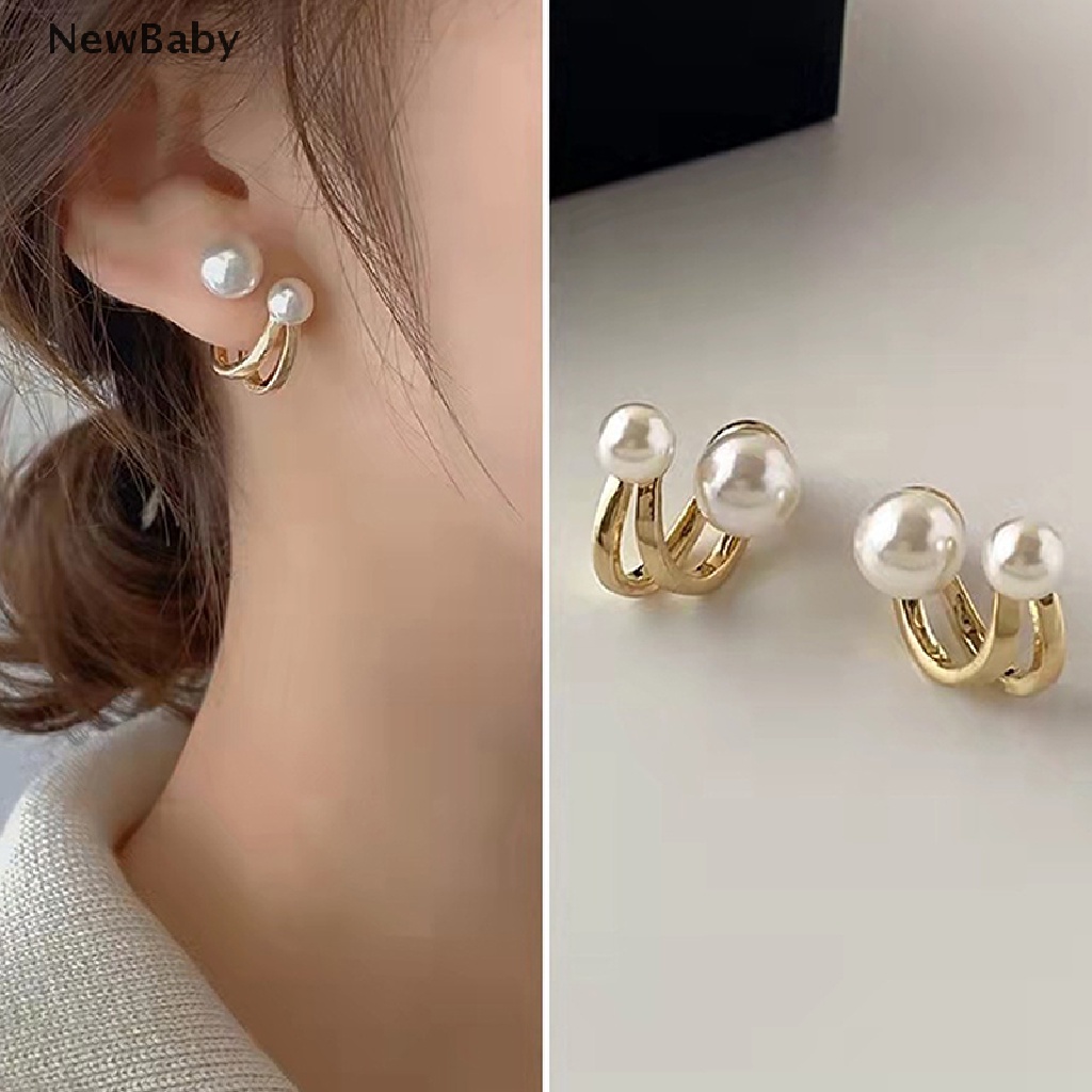 Anting Stud Mutiara Gaya Retro Korea Untuk Pesta Natal