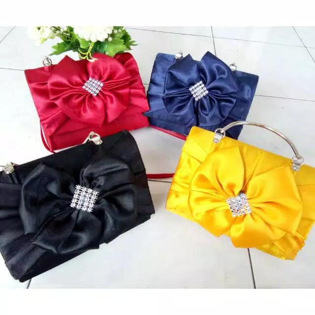 TAS PESTA SATIN MWAR MODEL CLUCTH DAN SELEMPANG TERKESAN MEWAH DAN ELEGAN DERA SHOP99