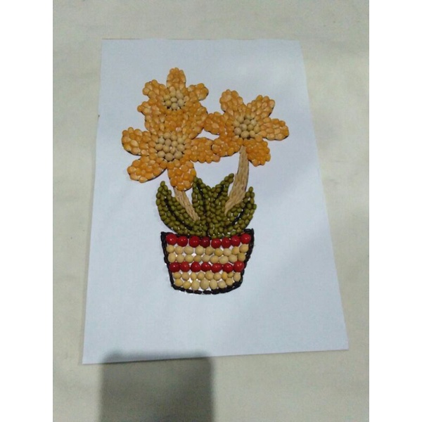 

D3W! kolase biji bijian bunga cantik