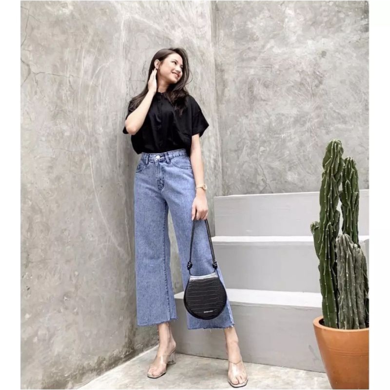 CELANA KULOT RAWIS TREND 2022 KEKINIAN//CELANA JEANS KULOT//CELANA JEANS WANITA//CELANA BOYFRIEND