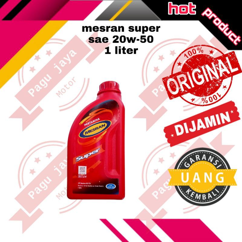 oli mesin pertamina mesran super 1 liter dan 800 ml sae 20w50