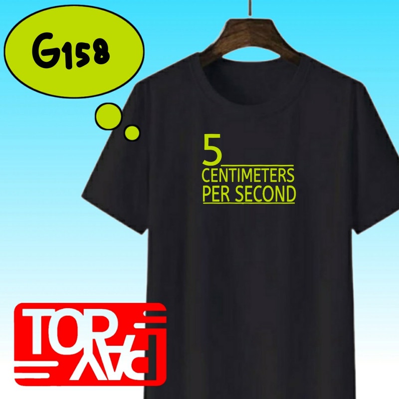 kaos hitam pria G158 atasan distro kata 5 atasan distro kata centimeters per second anime addicted n