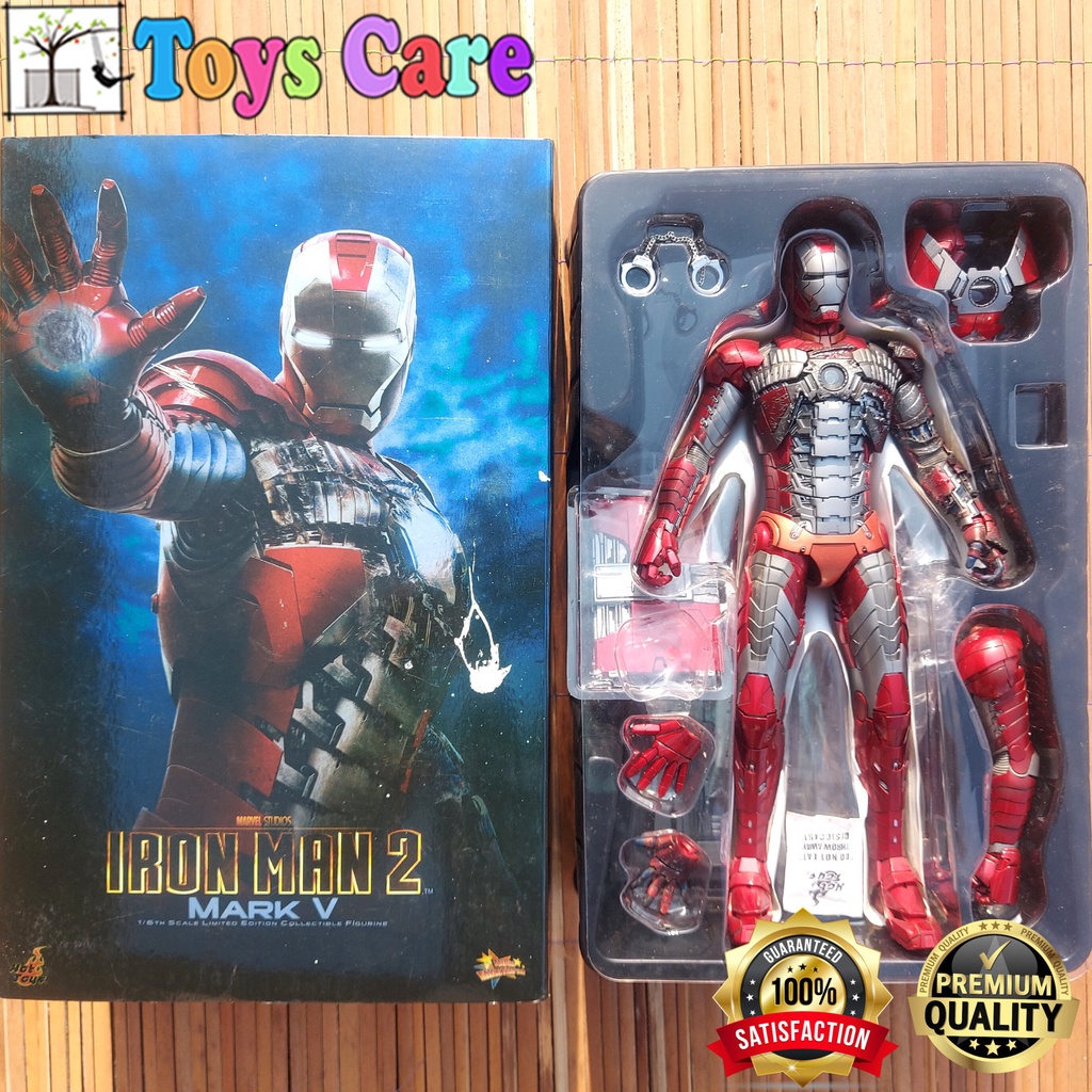 HOT TOYS IRONMAN 2 MARK V IRON MAN MMS 145 BIB AVENGERS NON DIECAST ACTION FIGURE