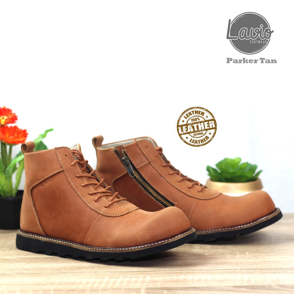 SEPATU SAFETY BOOTS PRIA BAHAN KULIT LAVIO PARKER ORIGINAL. SAFETY KERJA DAN BERKENDARA