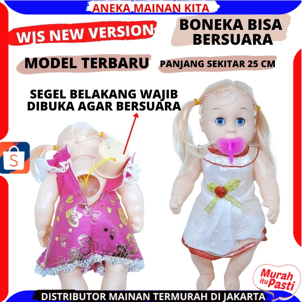 Mainan Anak Boneka Nangis Empeng ukuran BESAR 25cm - Boneka Bisa Menangis Terbaru Model Cantik