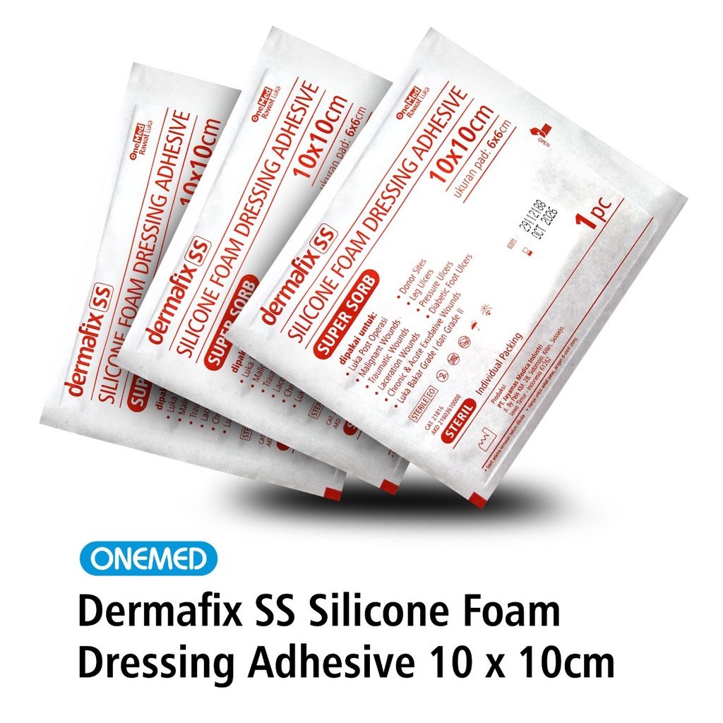 Dermafix Silicone Foam Dressing Adhesive 10x10cm Supersorb 1Pcs