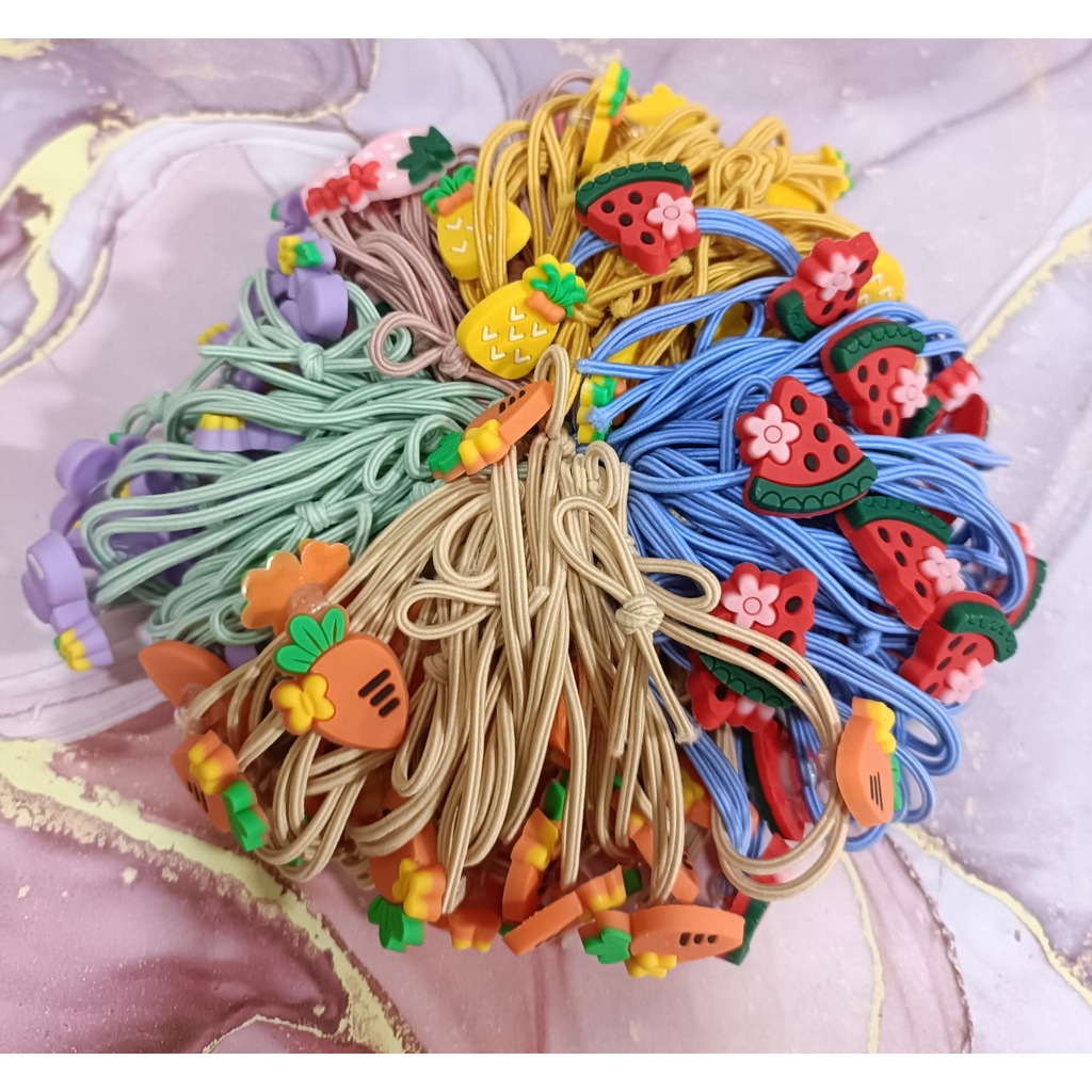 Ikat Rambut Korea Motif Mutiara Spriral Murah