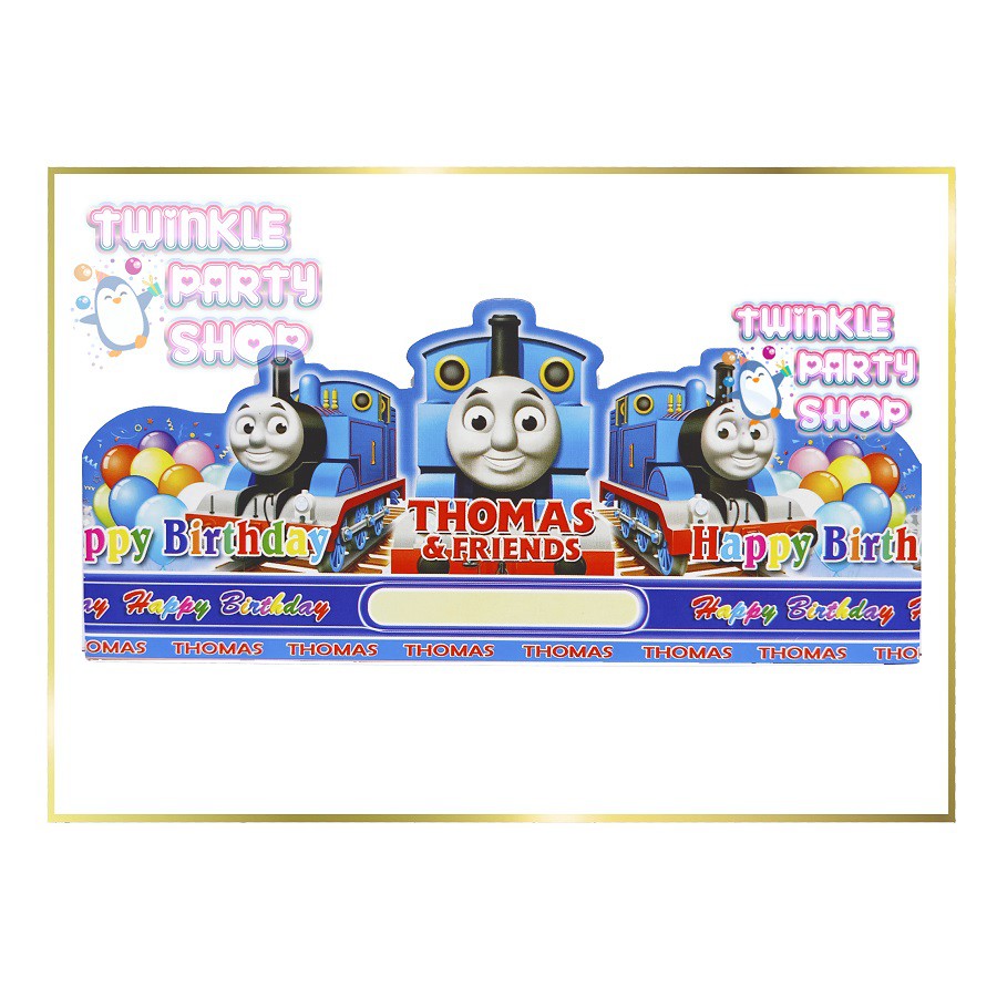 Topi Ultah Thomas/ Topi Pesta Lingkar Karakter Thomas